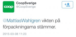 Skärmdump från Twitter