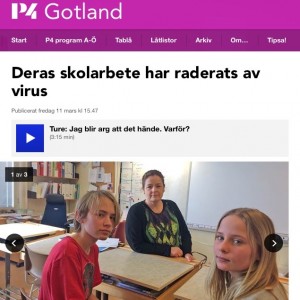 "Saknade skydd. Tänk dig att din skola är den enda på Gotland som inte kan göra backup. Tänk dig att din skola drabbas av datavirus som raderar allt som sparats de senaste 20 åren. Tänk Västerhejde skola." Detta skrev Radio Gotland på sin hemsida.