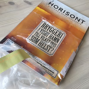 Den gotländska tidningen Horisont. En satsning som är så fel, men samtidigt så rätt, i en samtid som egentligen inte rymmer den. Men... tack och lov så dimper den ner i min brevlåda. Mina sinnen njuter, och då kanske speciellt ett av dem. 