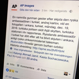 Faximil från ett uselt översatt inlägg på Facebook.