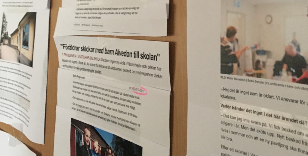 Anslagstavla om skolan i media