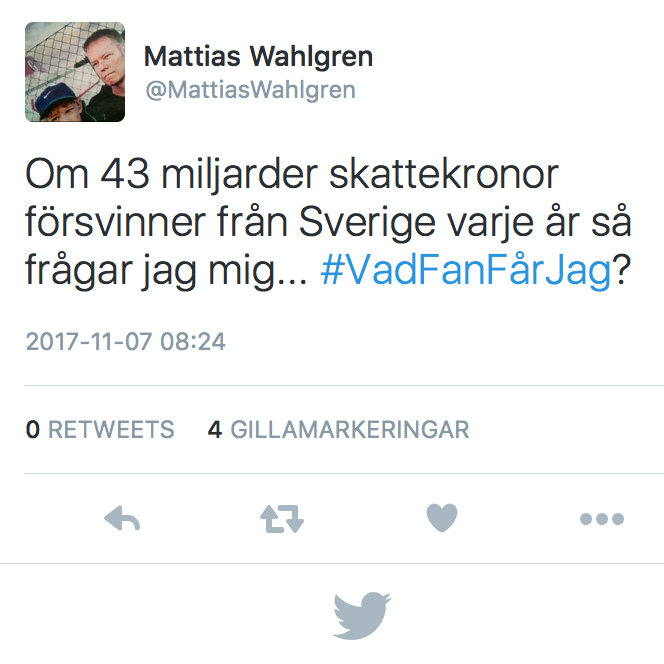 Den 7 november, efter ett numera bevingat uttalande, undrade även jag #VadFanFårJag?