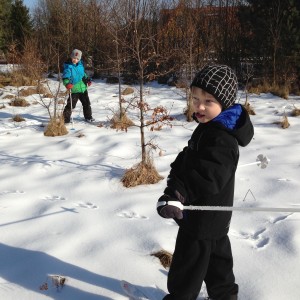 Västergarn 2013. Det var den senaste gången vi firade sportlov med snö. Som turister på Gotland. 
